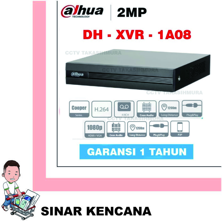 DVR 8 Channel 2MP XVR1A08 Dahua COOPERSeries