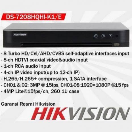 DVR 8 Channel 4MP DS-7208HQHI-K1 Hikvision