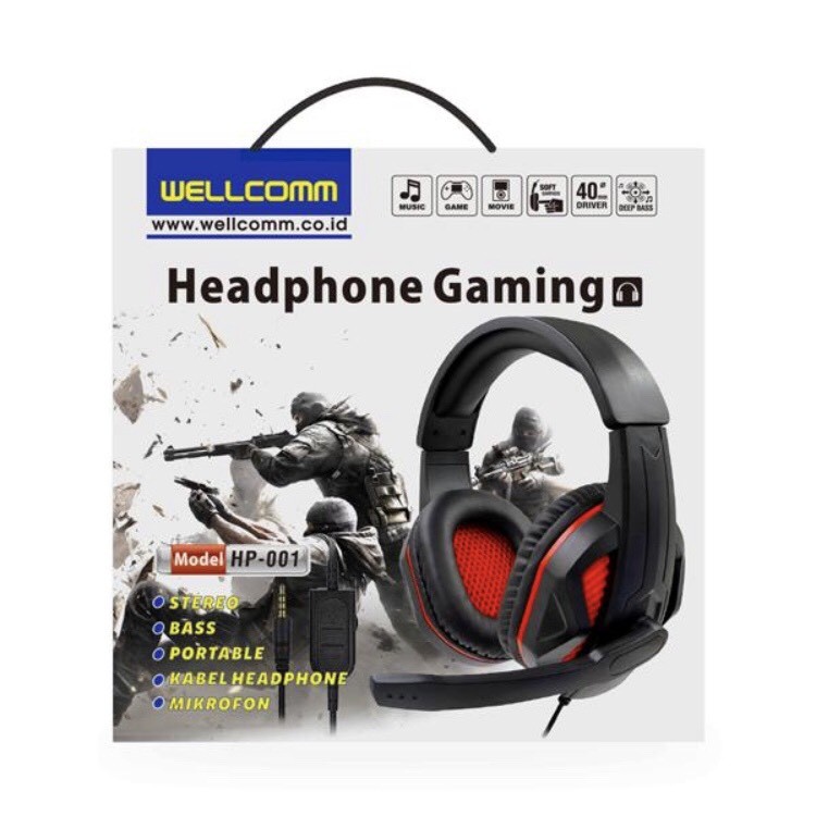 Headphone Gaming Wellcomm HP-001 Jack 3.5mm