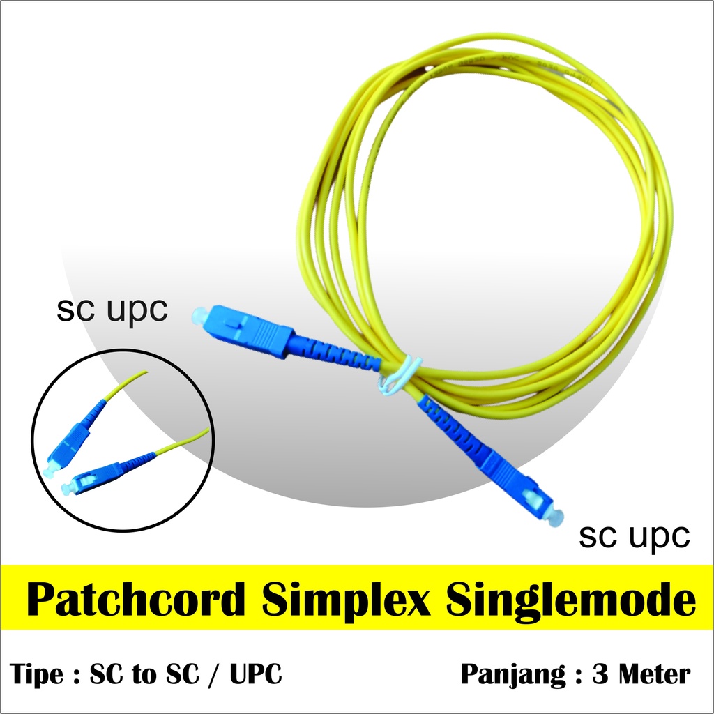 PATCH CORD SINGLE MODE 3M SC TO SC