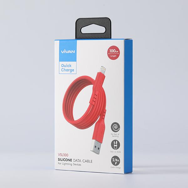 Kabel Data Iphone VIVAN VSL100 2.4A Silicon