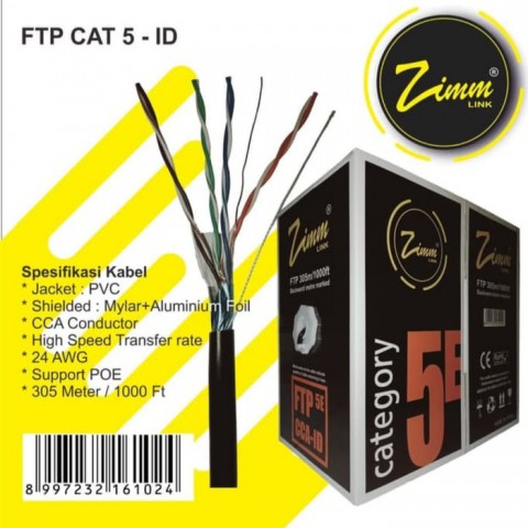 Kabel LAN FTP Cat 5e Zimmlink Indoor