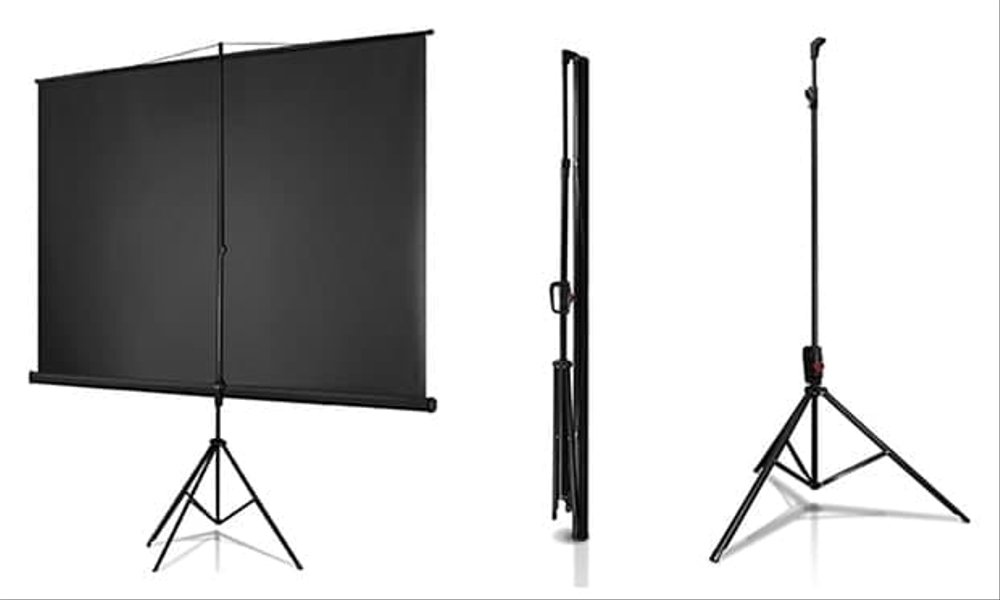 Layar Projector Model Tripod Wall Screen 70"