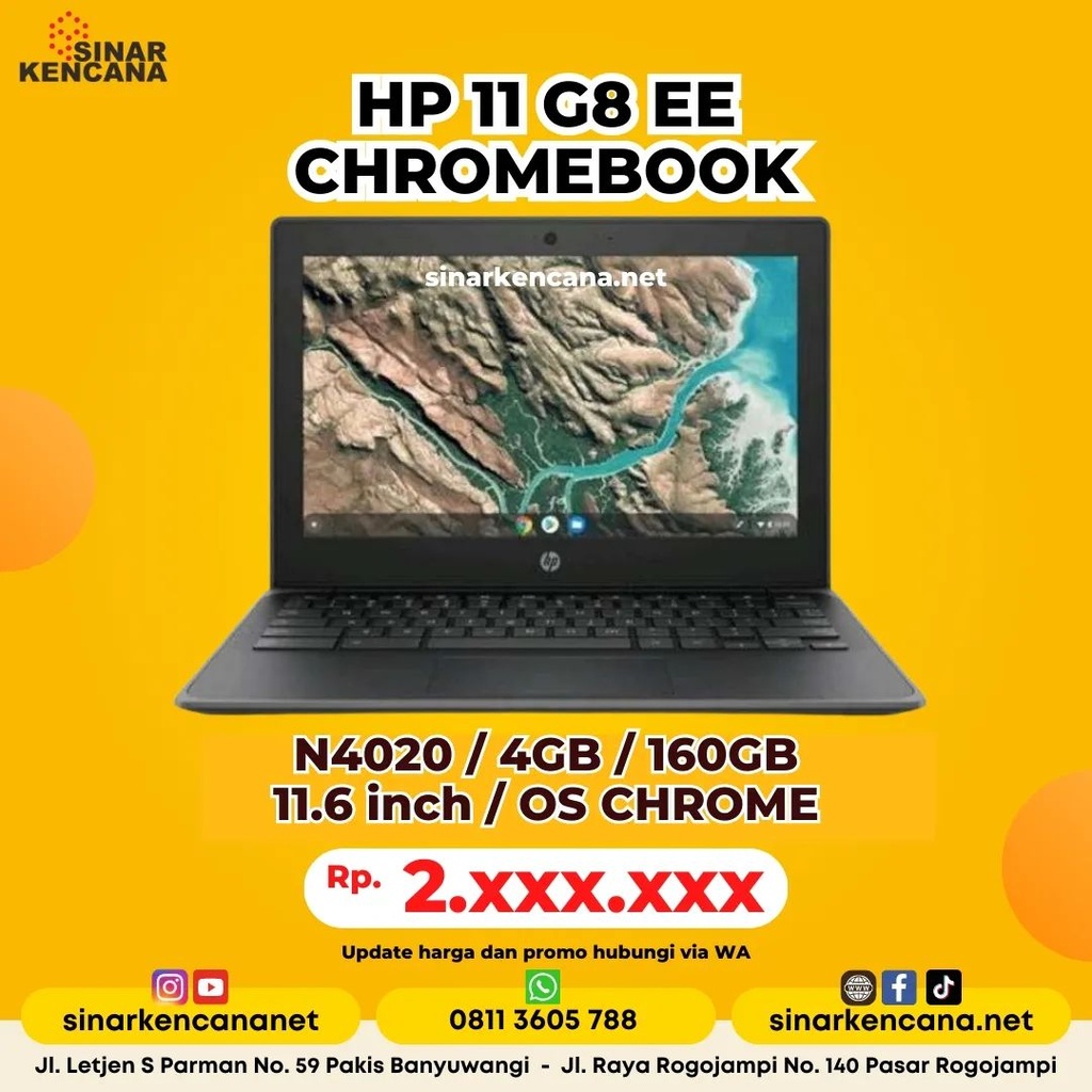 LAPTOP HP 11 G8 EE CHROMEBOOK GRAY N4020/4GB/160GB/11.6"/OS CHROME