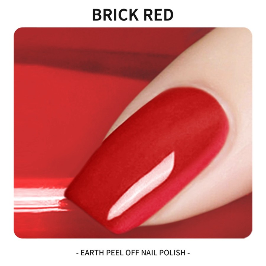 GLAMFIX EARTH PEEL OFF NAIL POLISH 01 BRICK RED