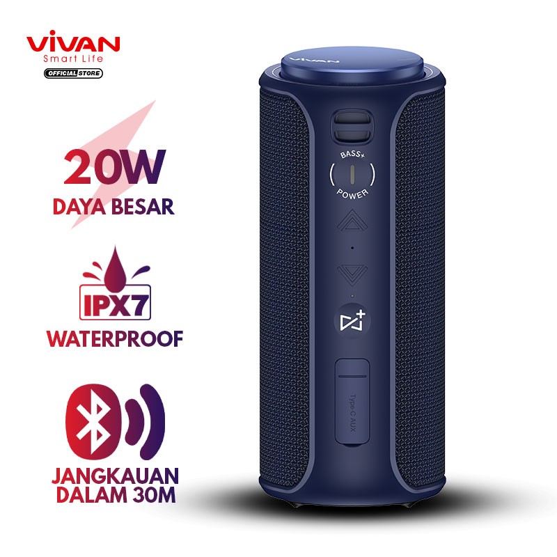 Speaker Bluethooth VIVAN VS30 IPX7 Waterproof