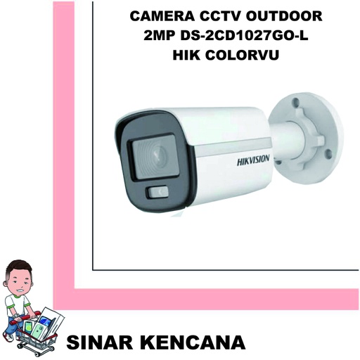 [100873] CAMERA CCTV OUTDOOR 2MP DS-2CD1027G0-L HIK COLORVU