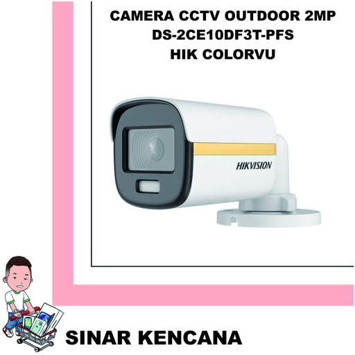 [100871] CAMERA CCTV OUTDOOR 2MP DS-2CE10DF3T-PFS HIK COLORVU