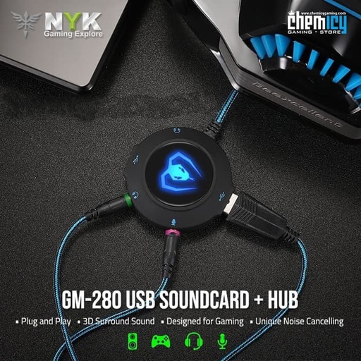 [007223] USB HUB + SOUND CARD NYK GAMING