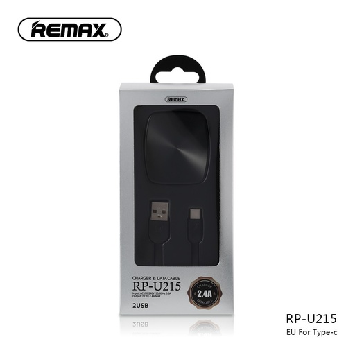 [006704] CHARGER REMAX 2USB TYPE-C 2.4A RP-U215A