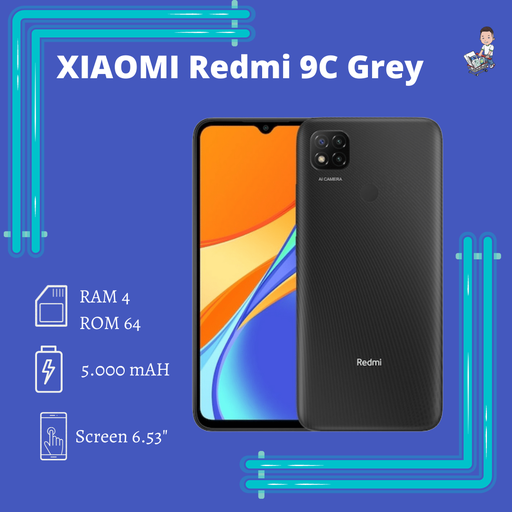 [100146] HP XIAOMI REDMI 9C 4/64 MIDNIGHT GREY