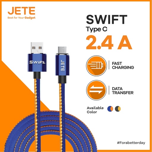 [007409] Kabel Data Type C Jete Swift 2.4A