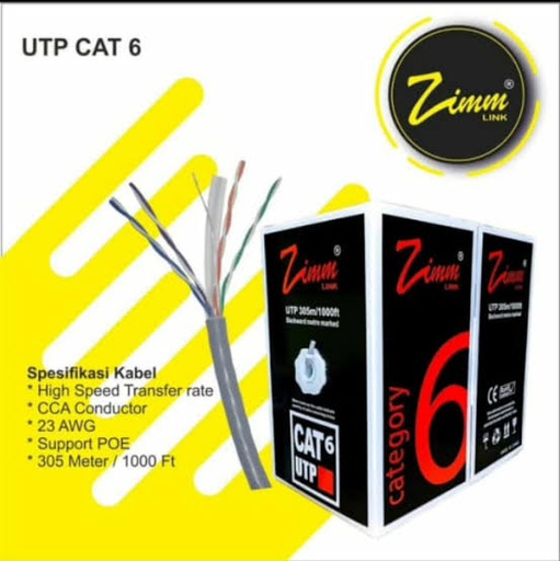 [007743] KABEL LAN UTP CAT 6 ZIMLINK