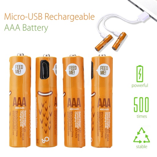 [007757] SMARTOOOLS BATTERY MICRO USB RECHARGERGEABLE AAA