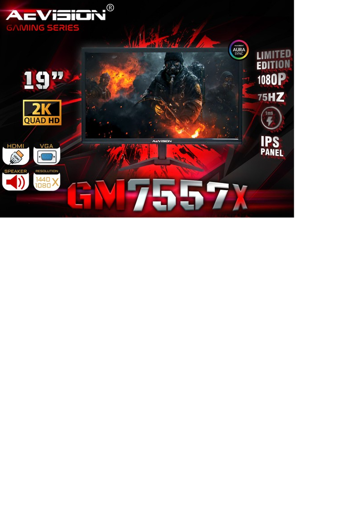 Monitor LED 19" AE VISION Gaming Series AE-GM7557X