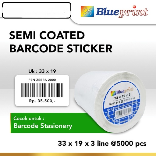 [32106] Kertas Barcode Blueprint 33x15x2 @5000pcs